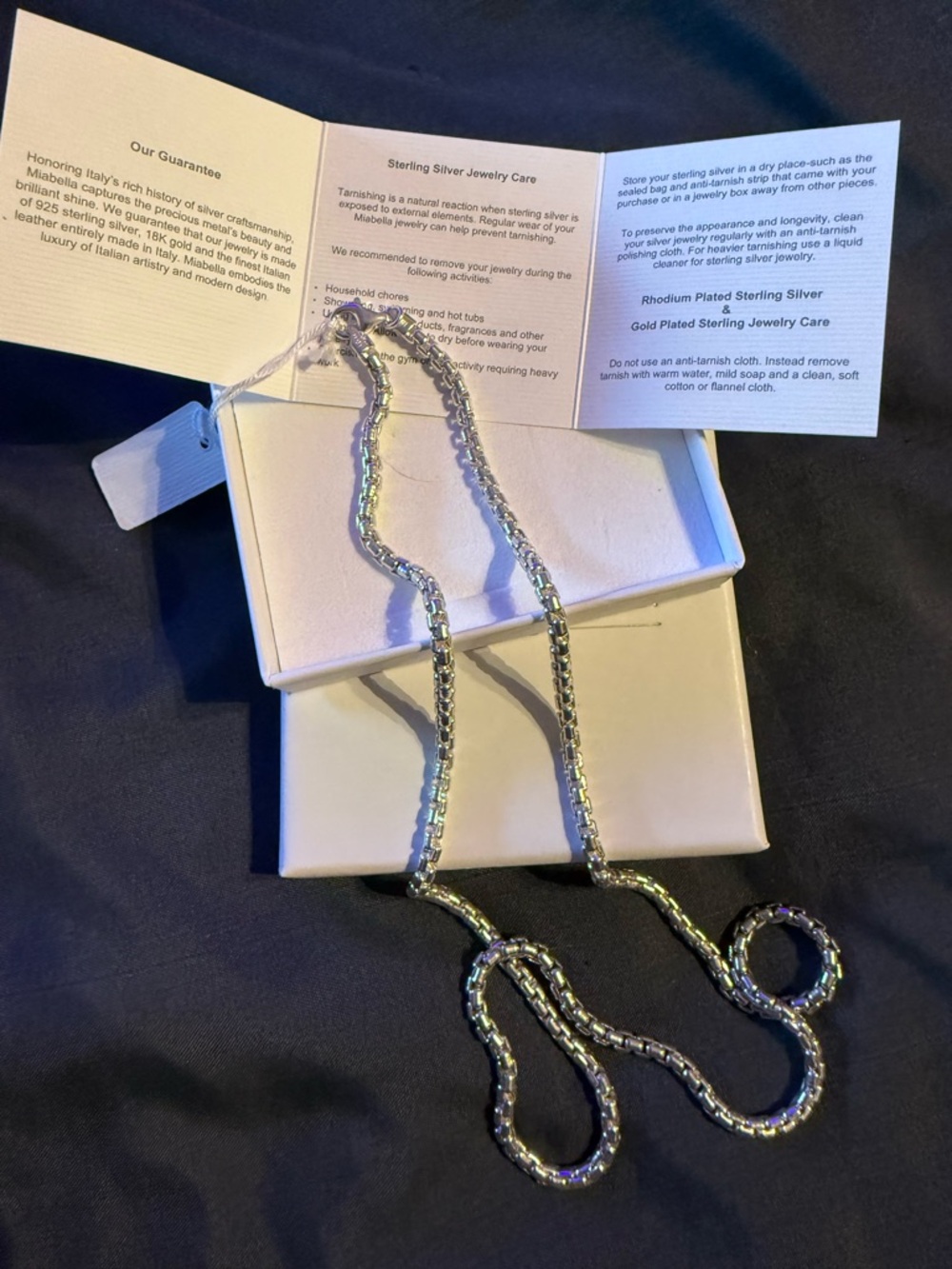 Sterling Silver 22in 3.5mmBox Chain Necklace David Yurman style